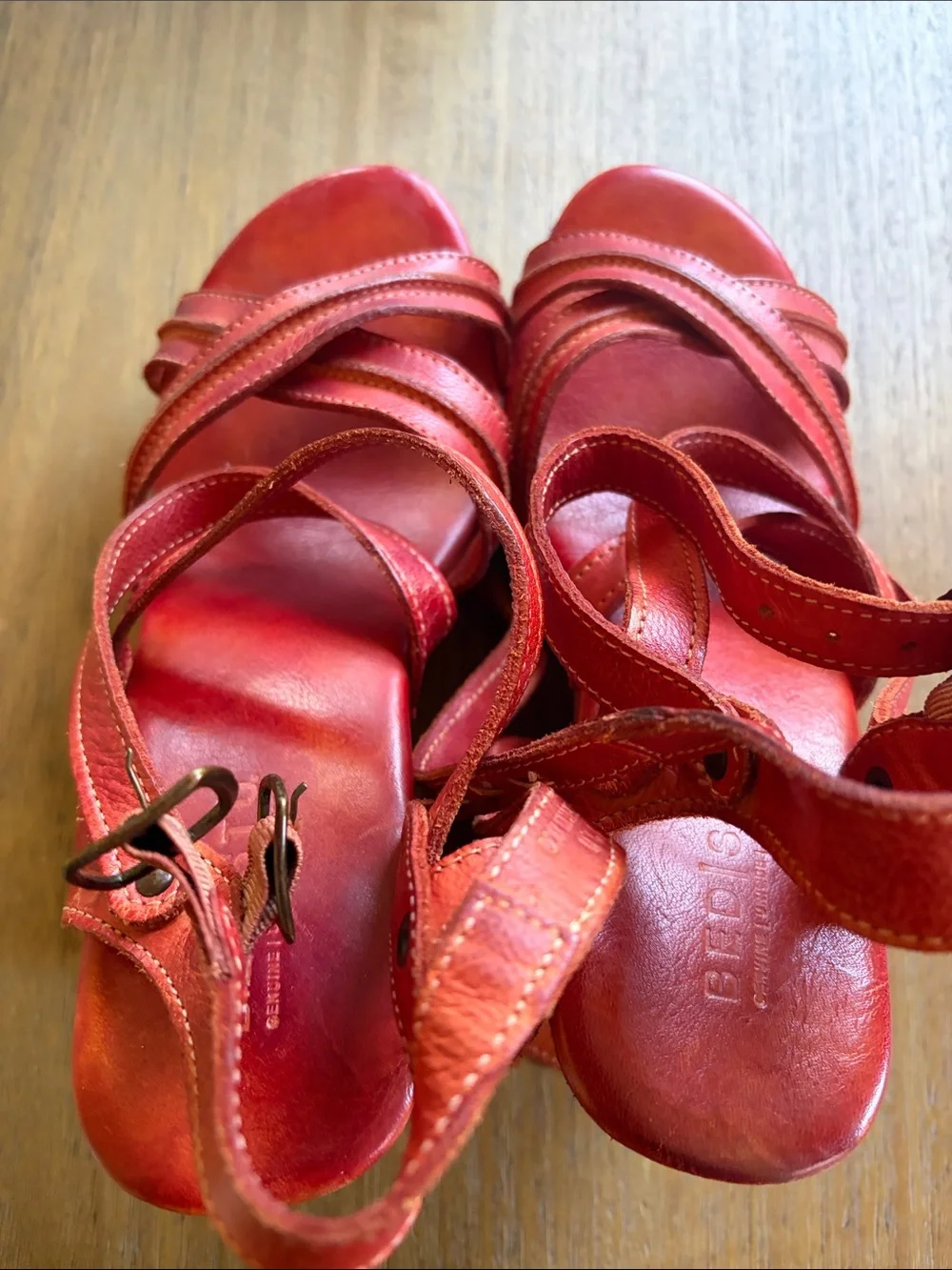 Bed Stu Julia Orange DD Wedge Strappy Sandal 10 - Picture 7 of 9